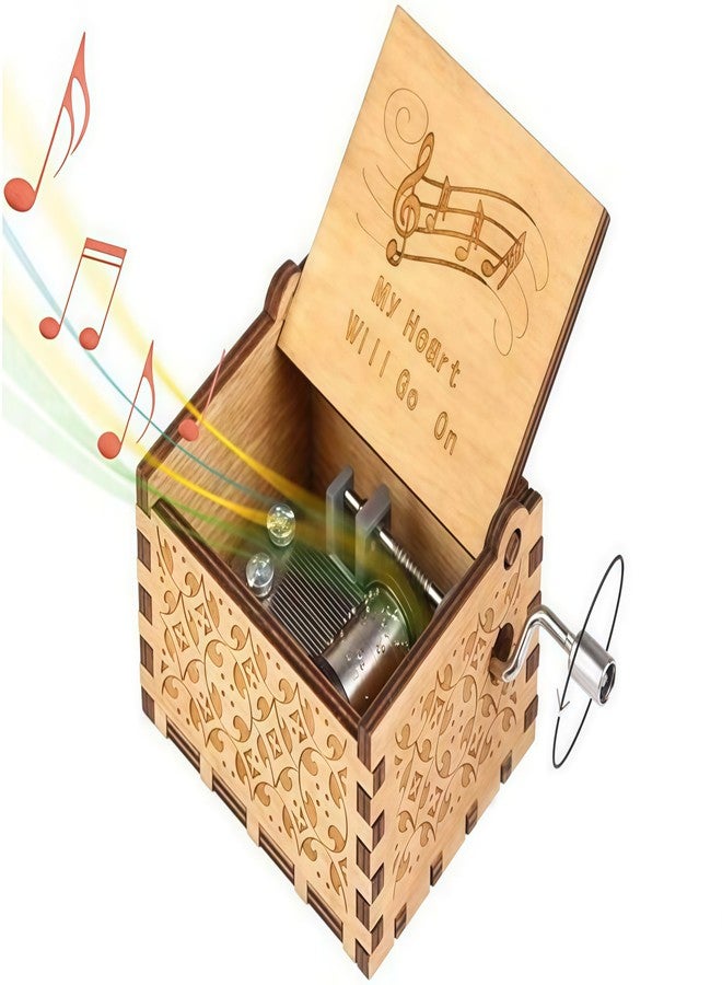 Biscount The Titanic Music Box Toy My Heart Will Go On Antique Carved Hand Crank Wooden Musical Box Toy - Image 1